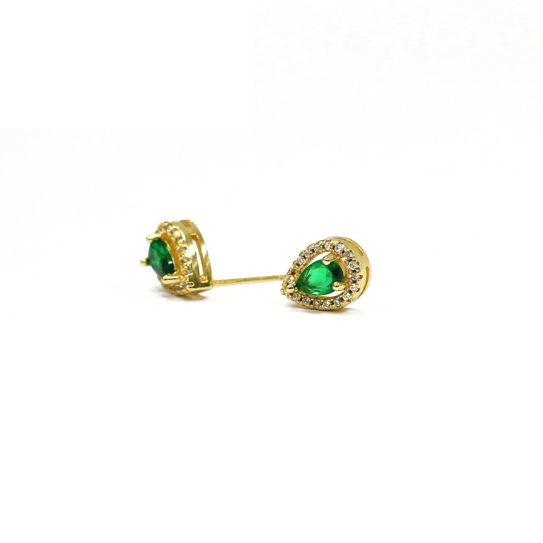 Teardrop Emerald Stud Earrings