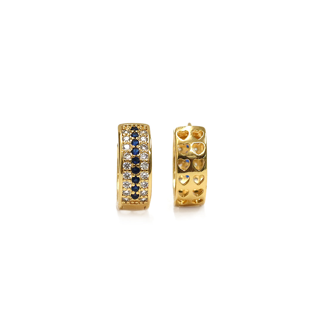 Sapphire Huggies Hoop Earrings
