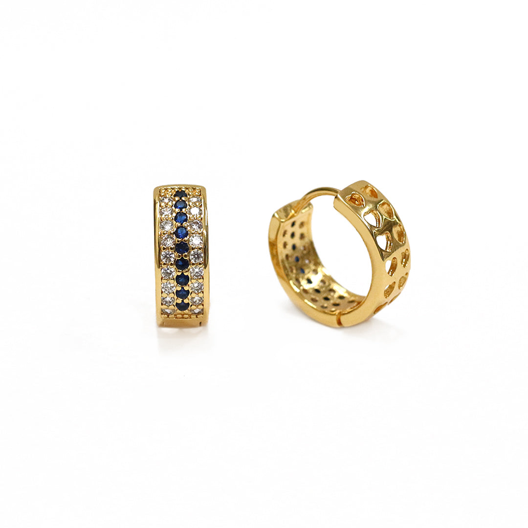 Sapphire Huggies Hoop Earrings