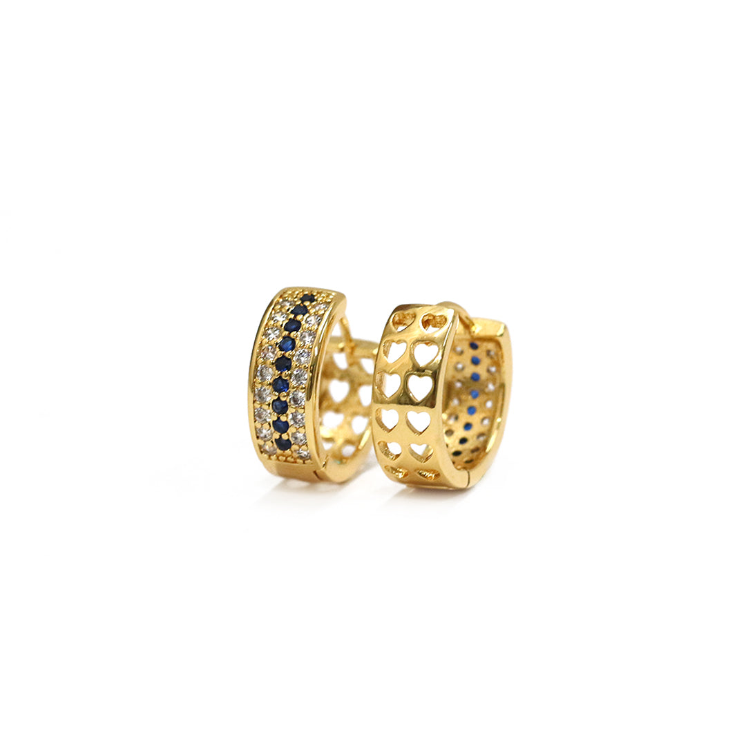Sapphire Huggies Hoop Earrings
