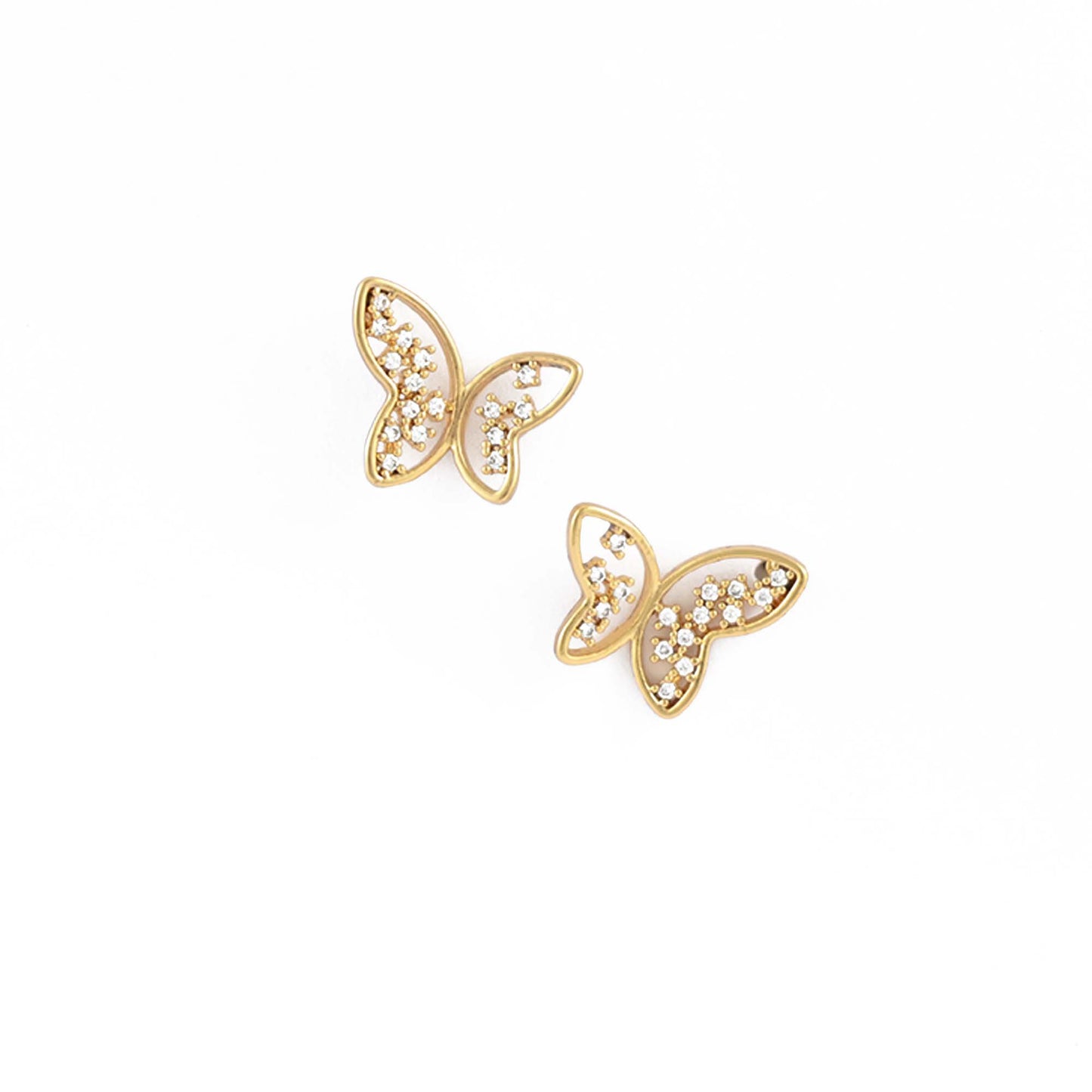 Gleaming Butterfly Stud Earrings