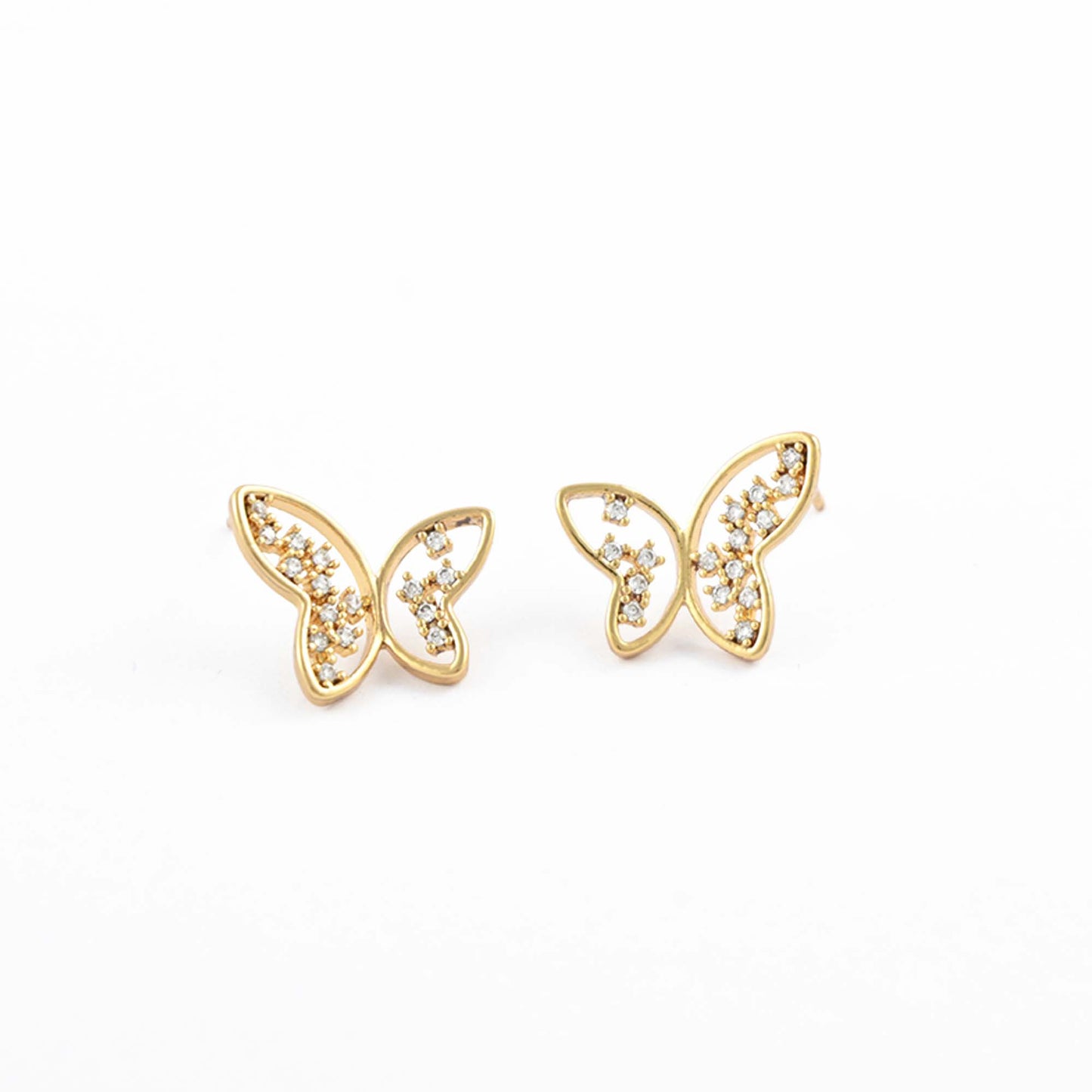 Gleaming Butterfly Stud Earrings