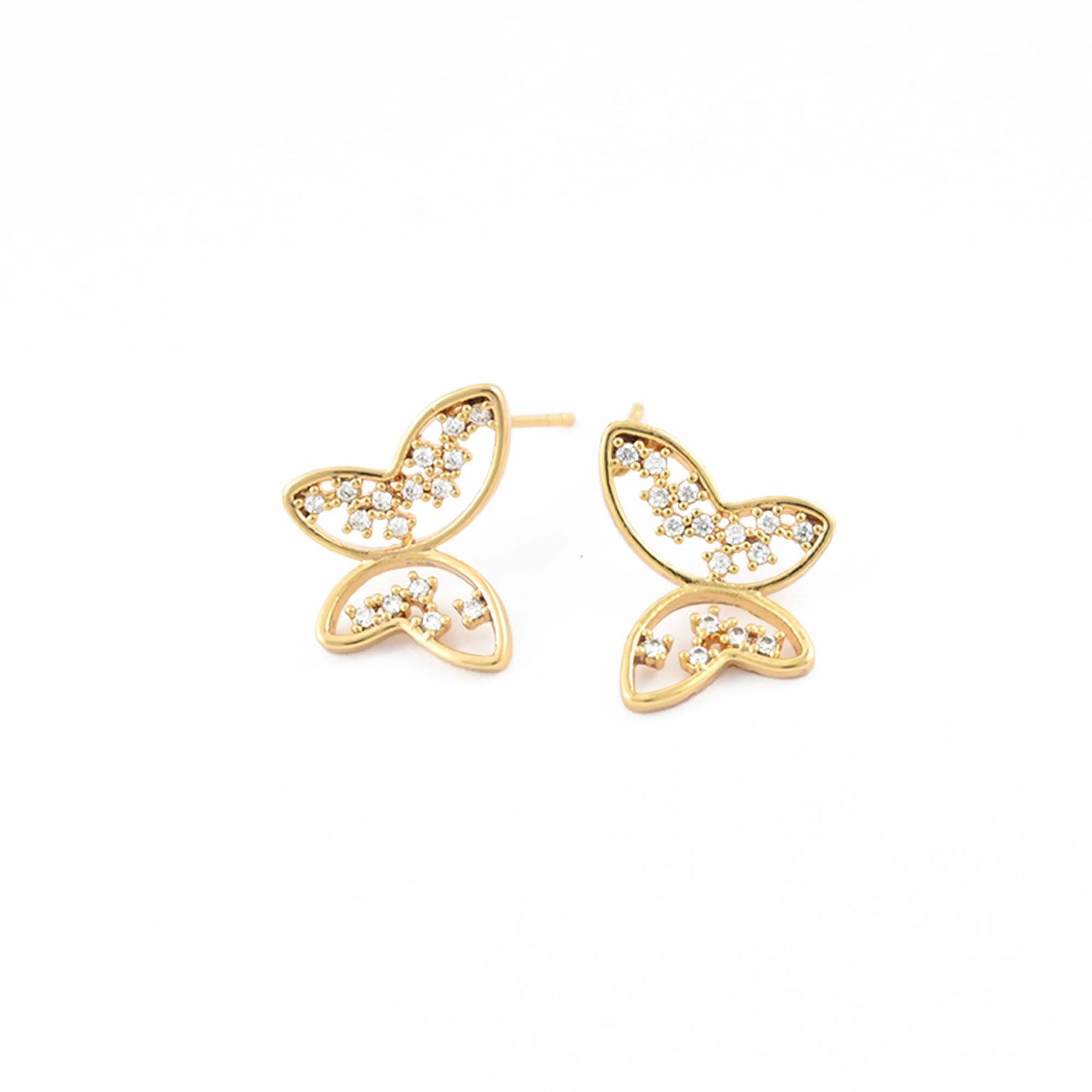 Gleaming Butterfly Stud Earrings