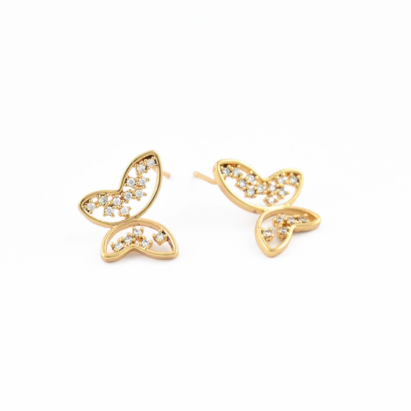 Gleaming Butterfly Stud Earrings