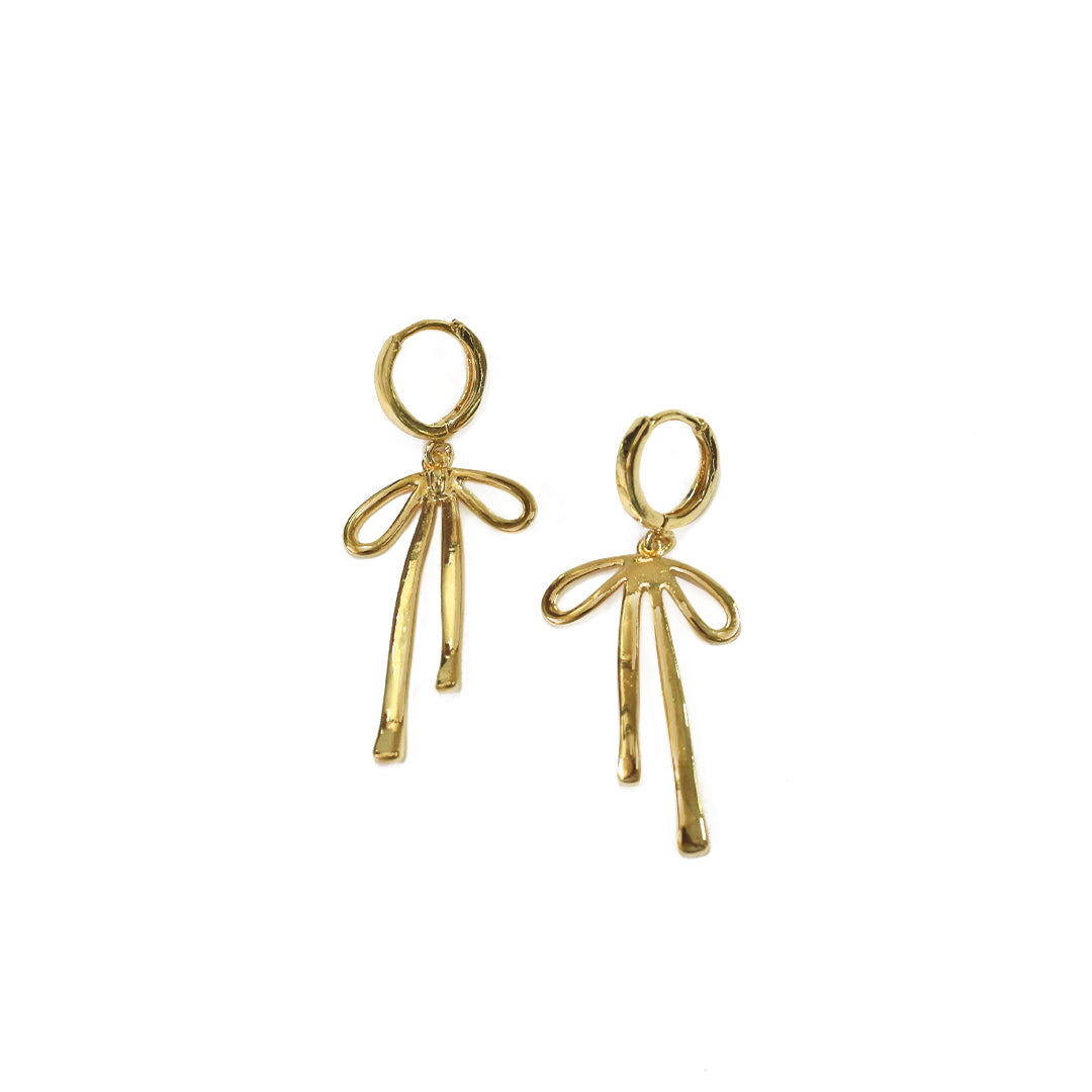 Golden Ribbon Hoop Earrings