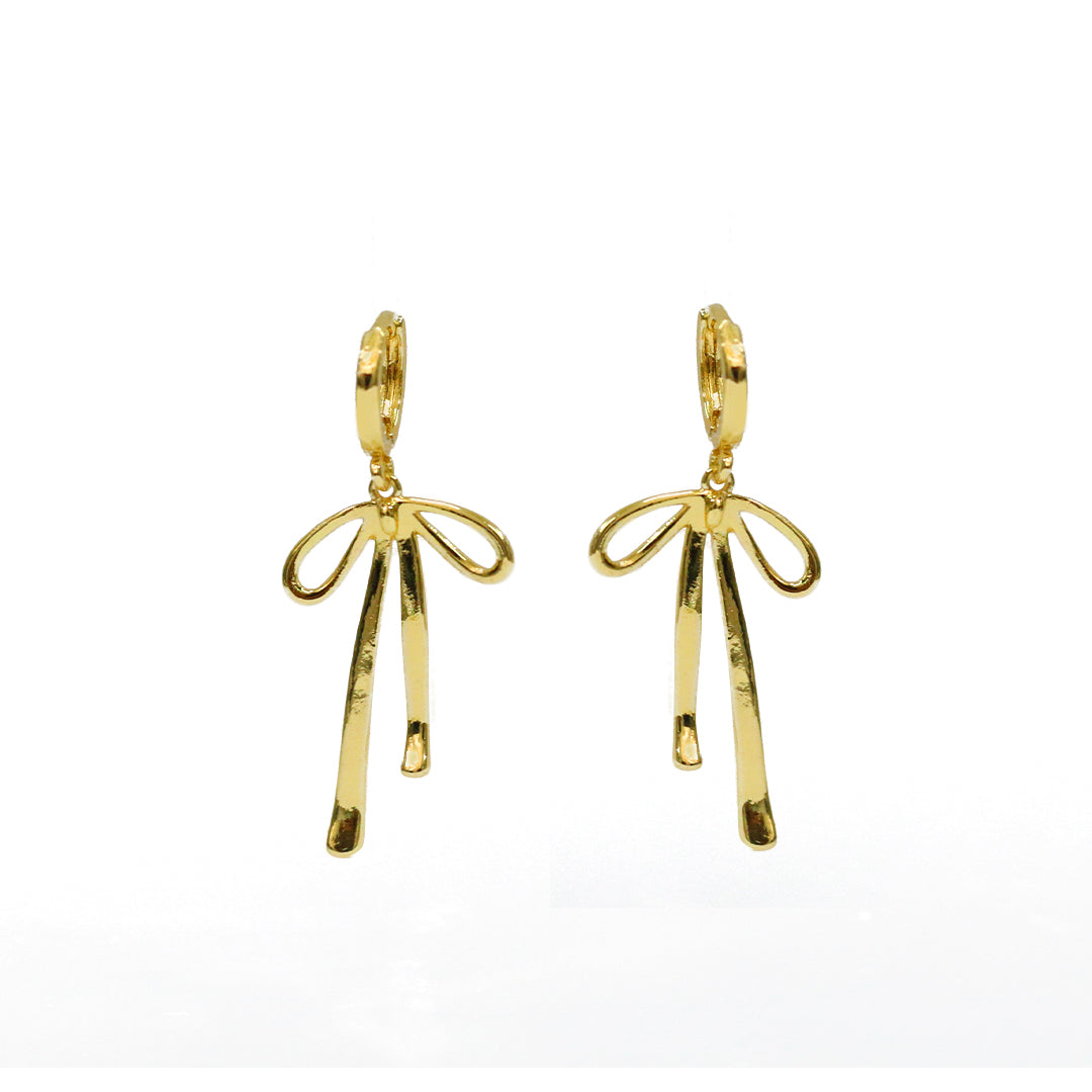 Golden Ribbon Hoop Earrings