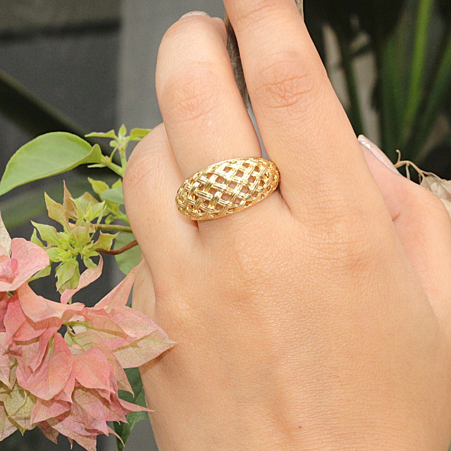 Bubble Gold Band Ring