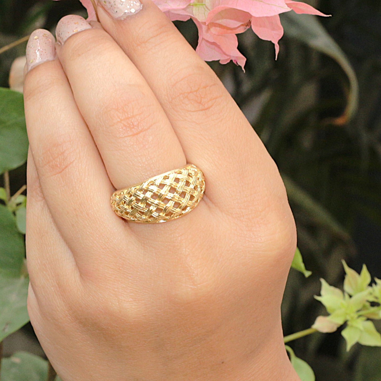 Bubble Gold Band Ring