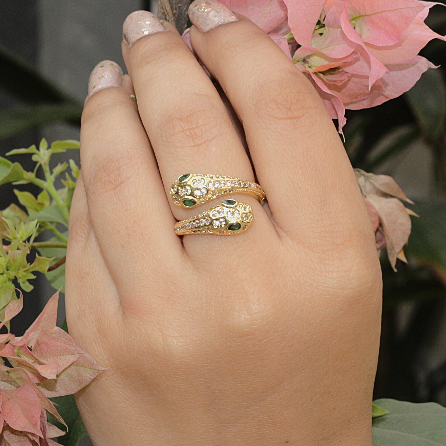 Emerald Gaze Wrap Ring