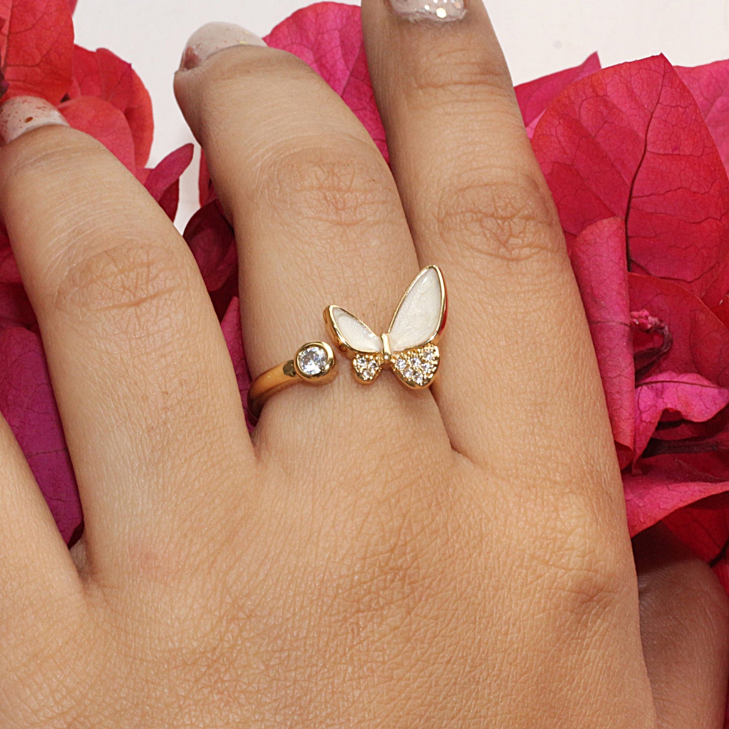 Flutter Gold Butterfly Ring