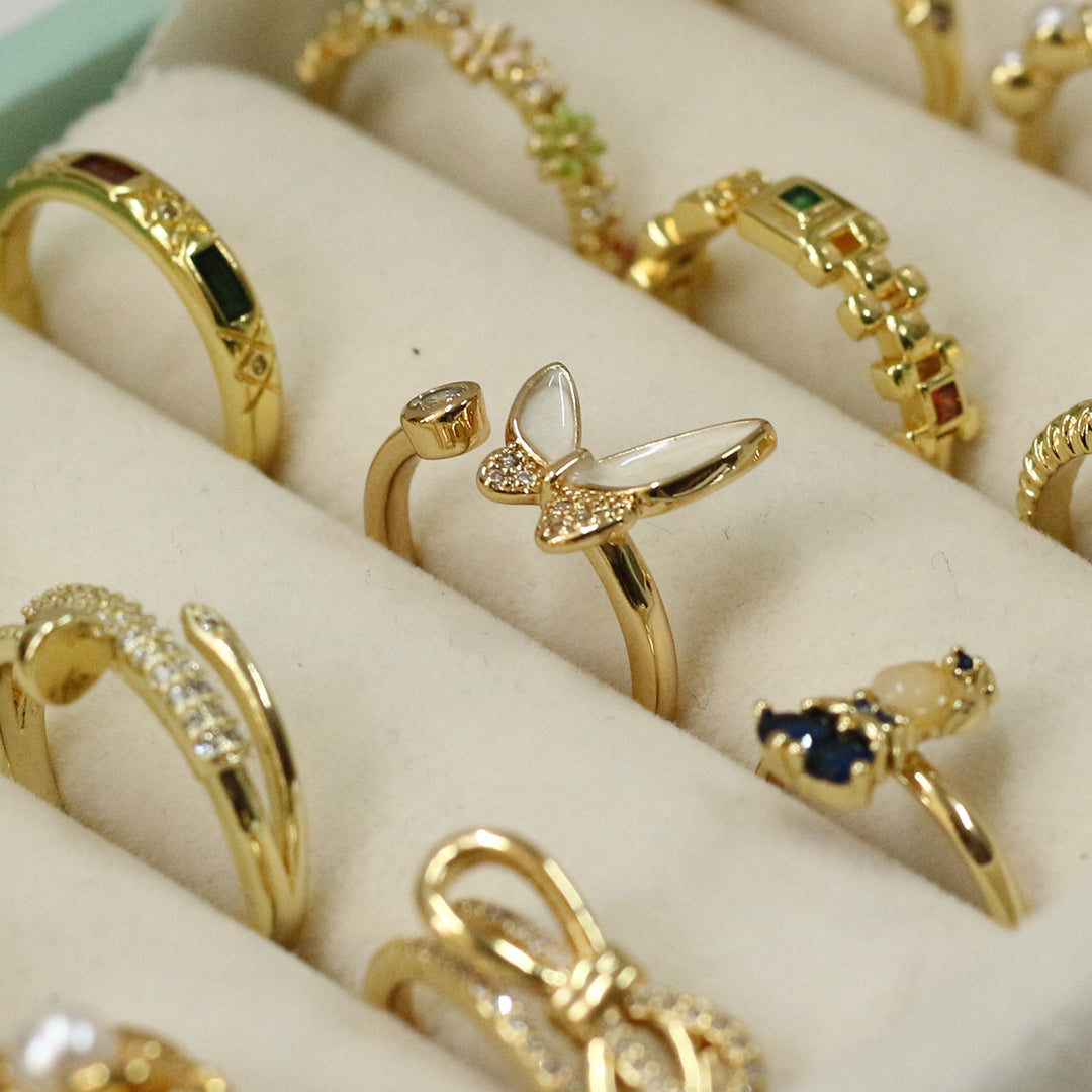 Flutter Gold Butterfly Ring