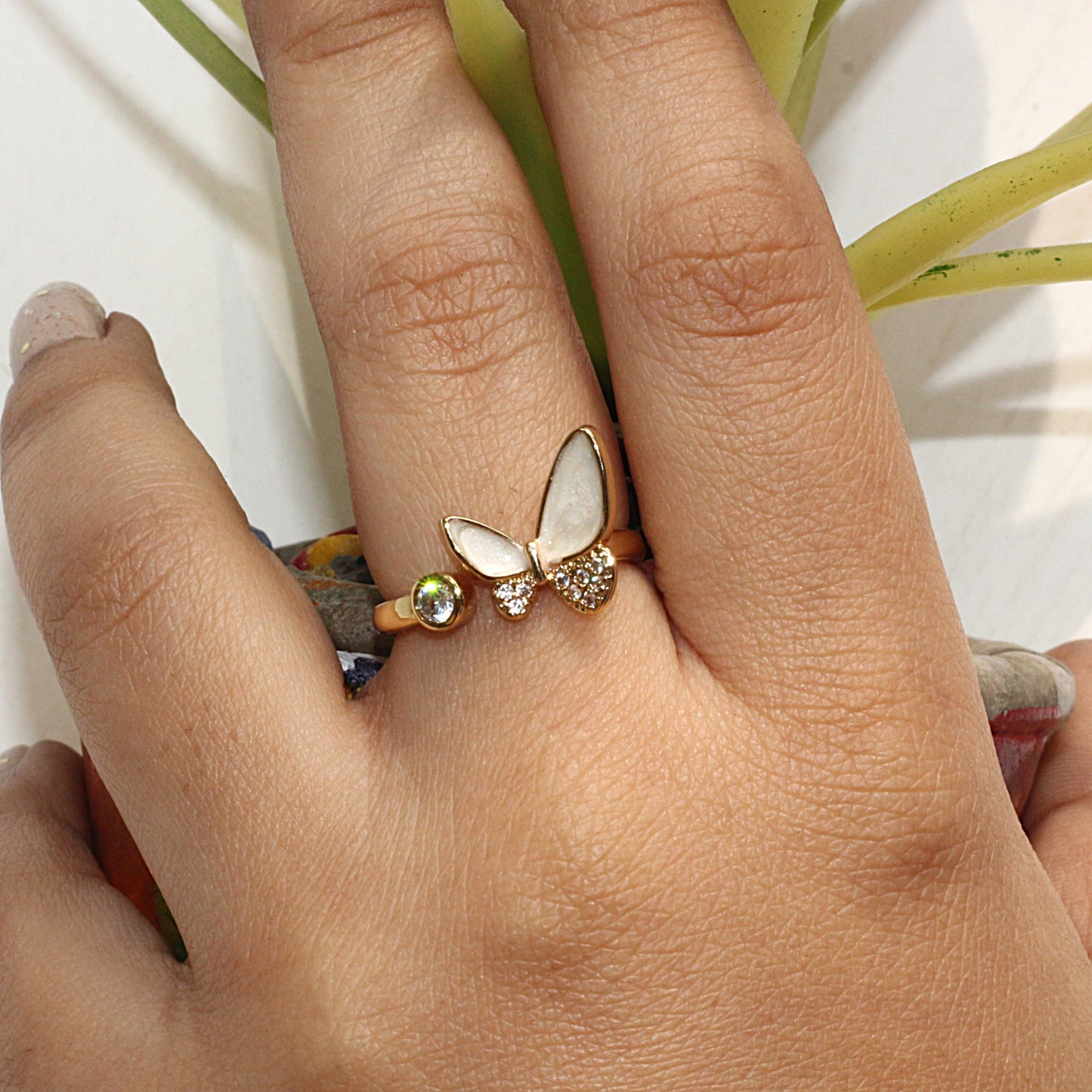 Flutter Gold Butterfly Ring