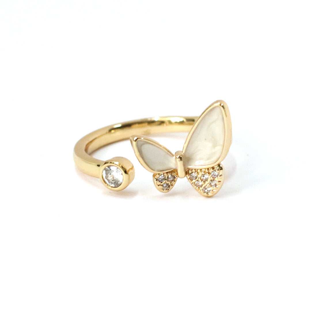 Flutter Gold Butterfly Ring