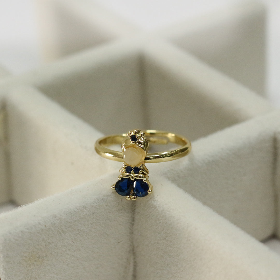 Moonlit Sapphire Bloom Ring