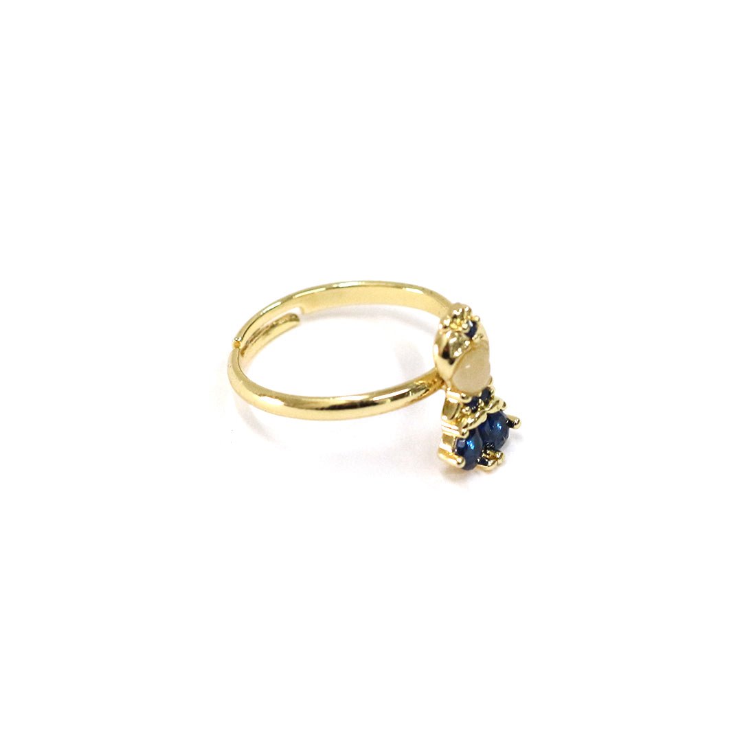 Moonlit Sapphire Bloom Ring