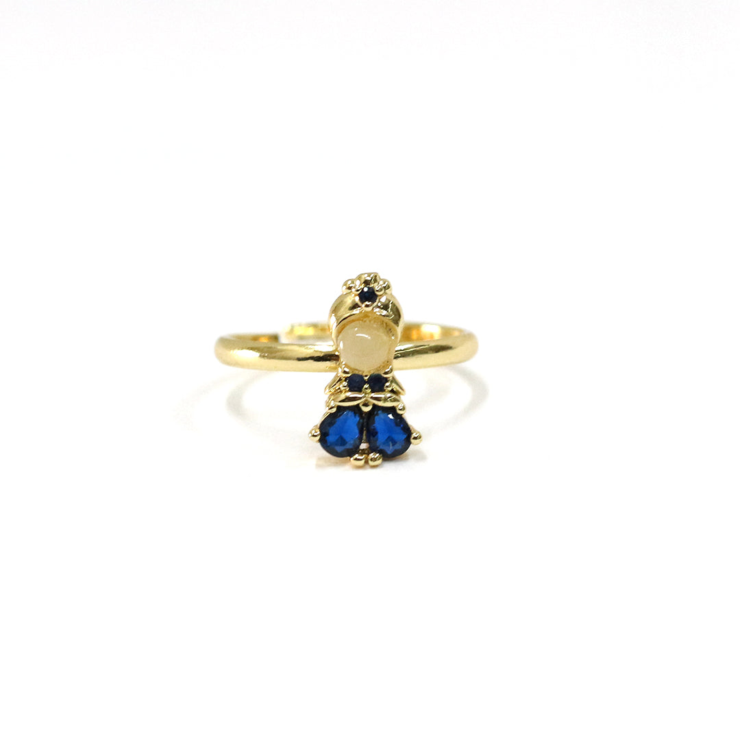 Moonlit Sapphire Bloom Ring