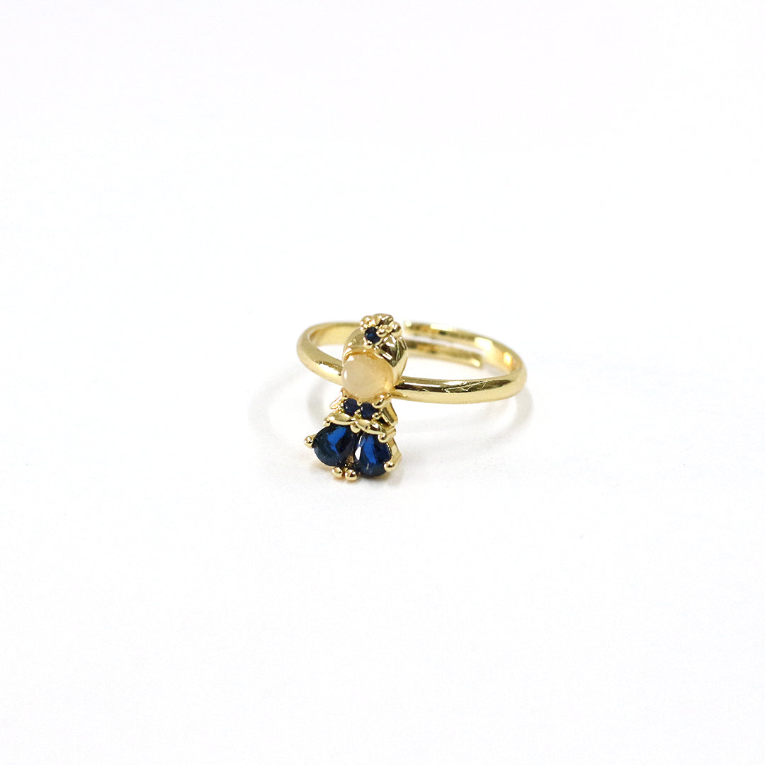 Moonlit Sapphire Bloom Ring