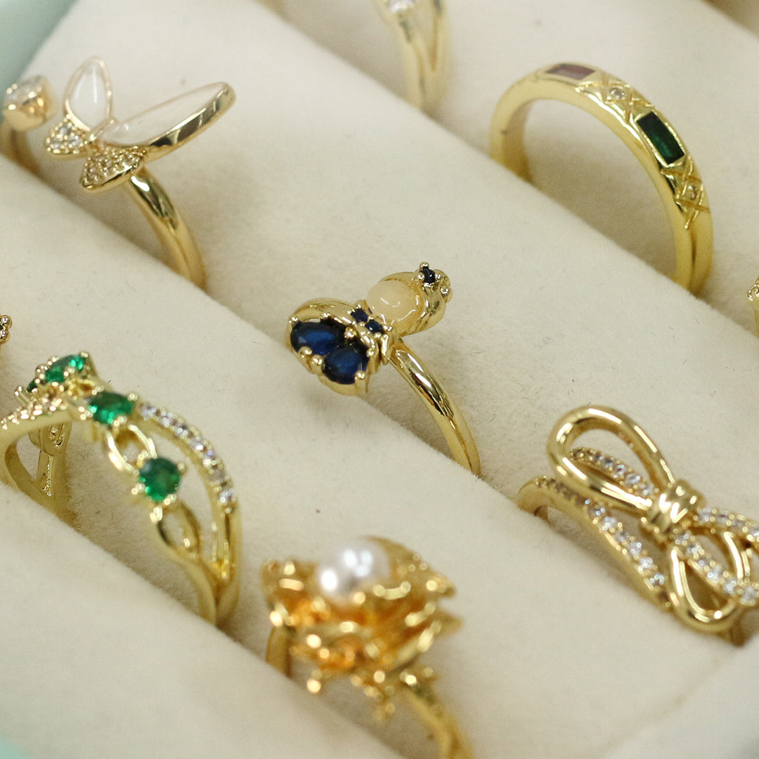 Moonlit Sapphire Bloom Ring