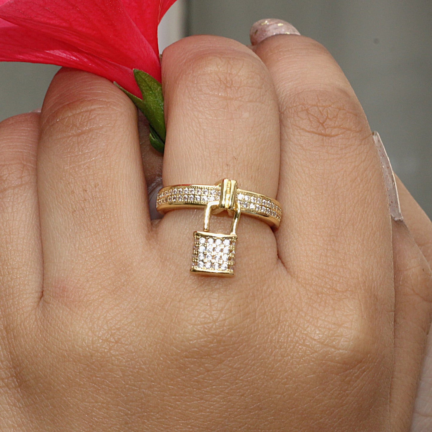 Lock & Luxe Charm Ring