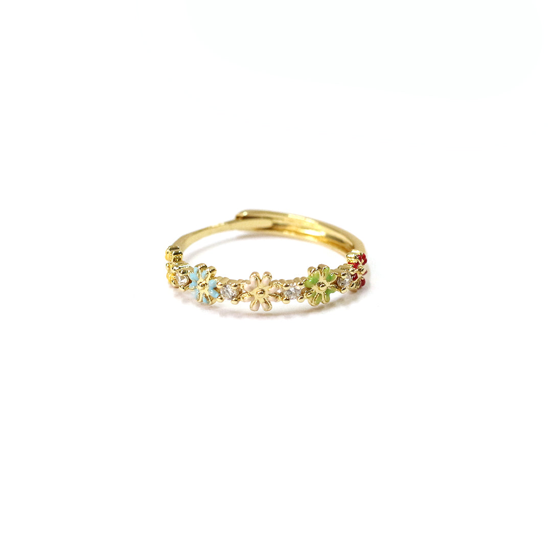 Floral Spark Gold Ring