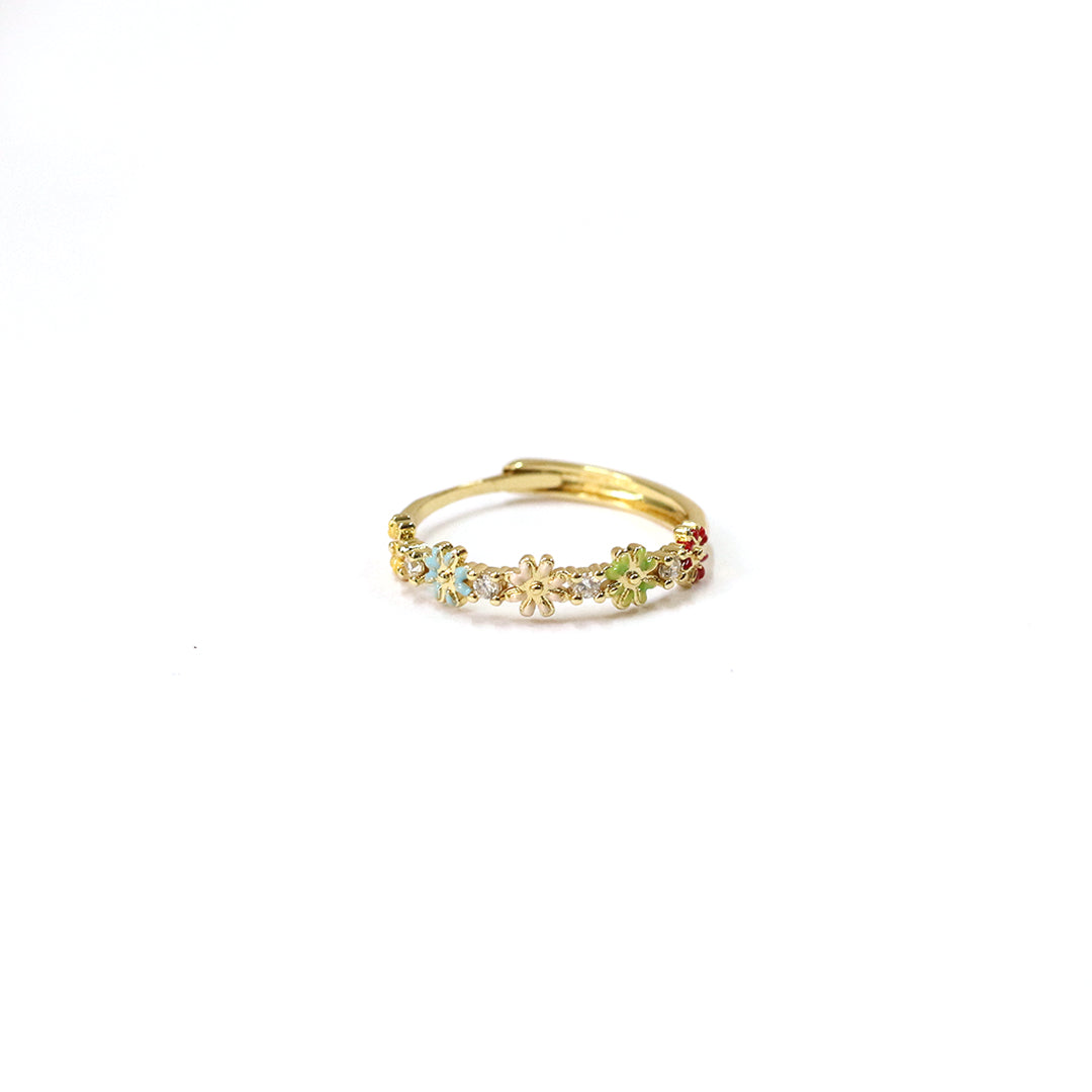 Floral Spark Gold Ring