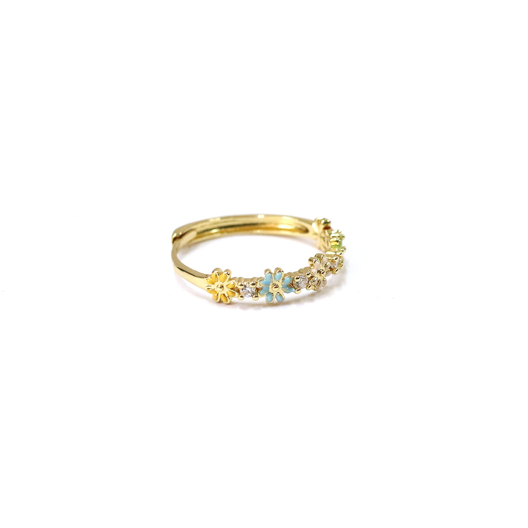 Floral Spark Gold Ring