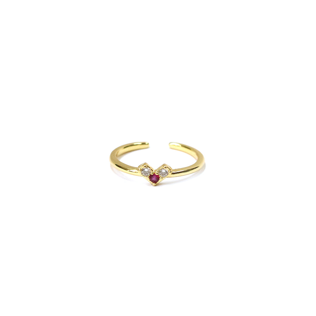 Ruby Glow Heart Ring