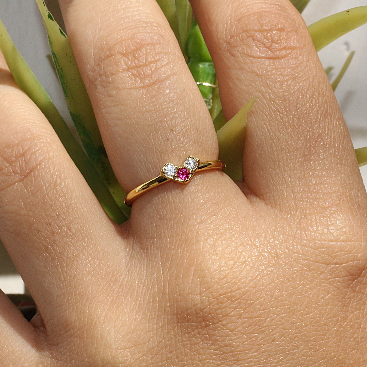 Ruby Glow Heart Ring