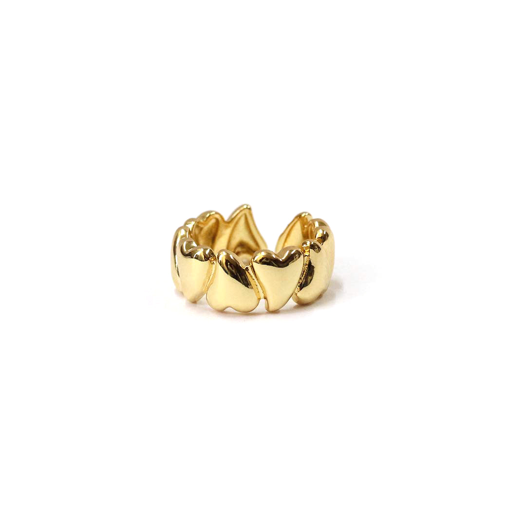 Golden Heart Chain Ring