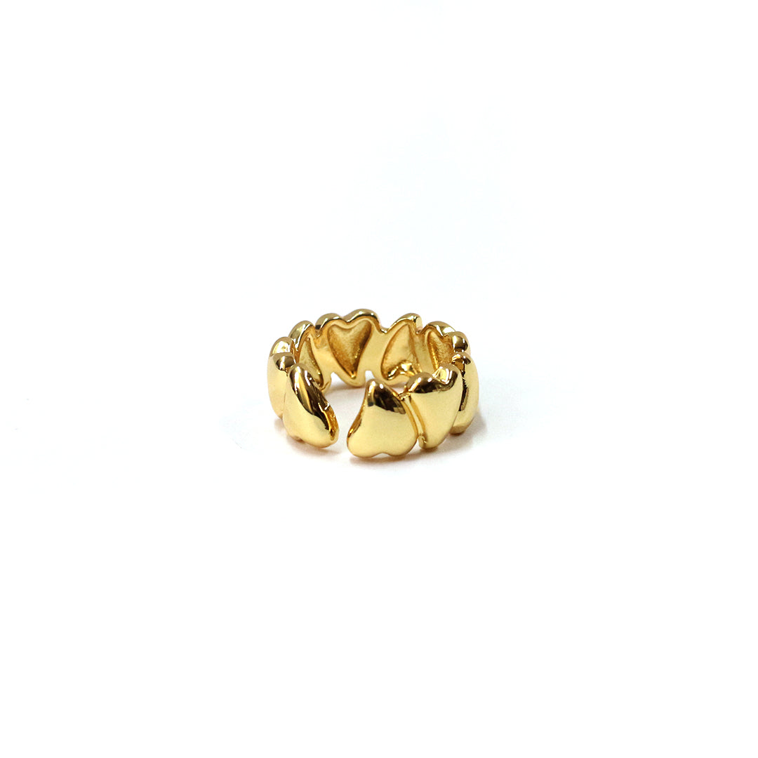 Golden Heart Chain Ring