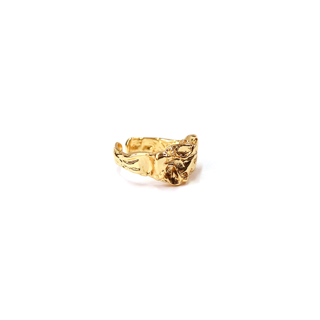 Abstract Gold Drip Ring