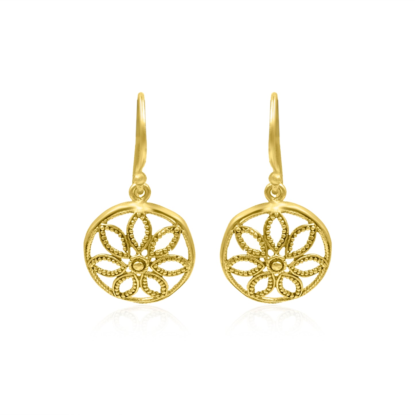 Mandala Filigree Hook Earrings