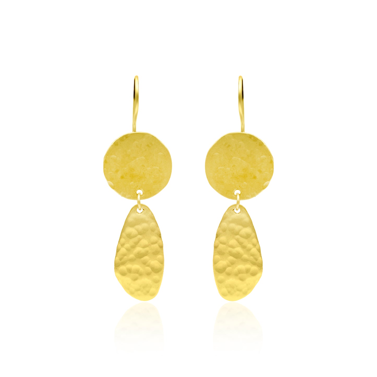 Pounded Textured Geometric Hook Earrings