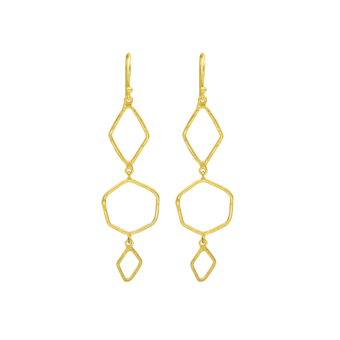 String Of Polygons Hook Earrings