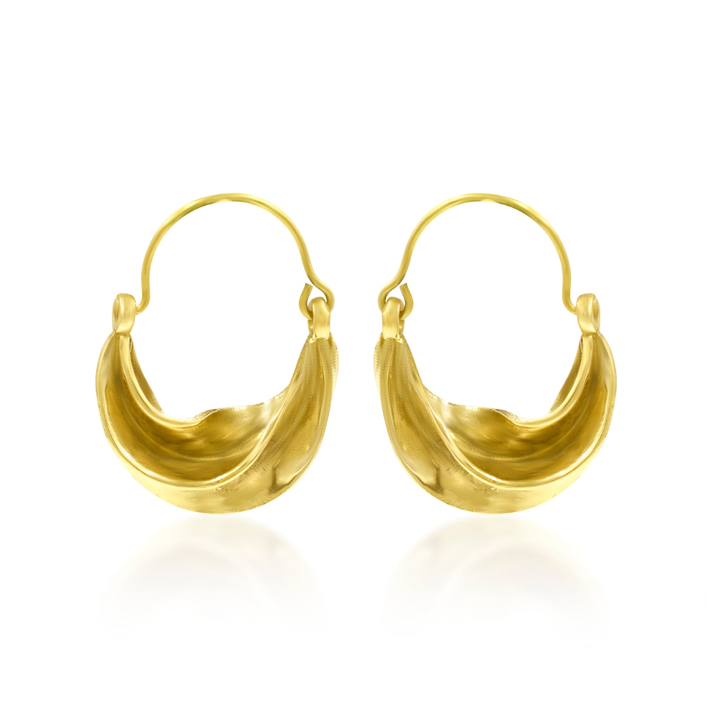 Waves In The Moon Hoop Earrings