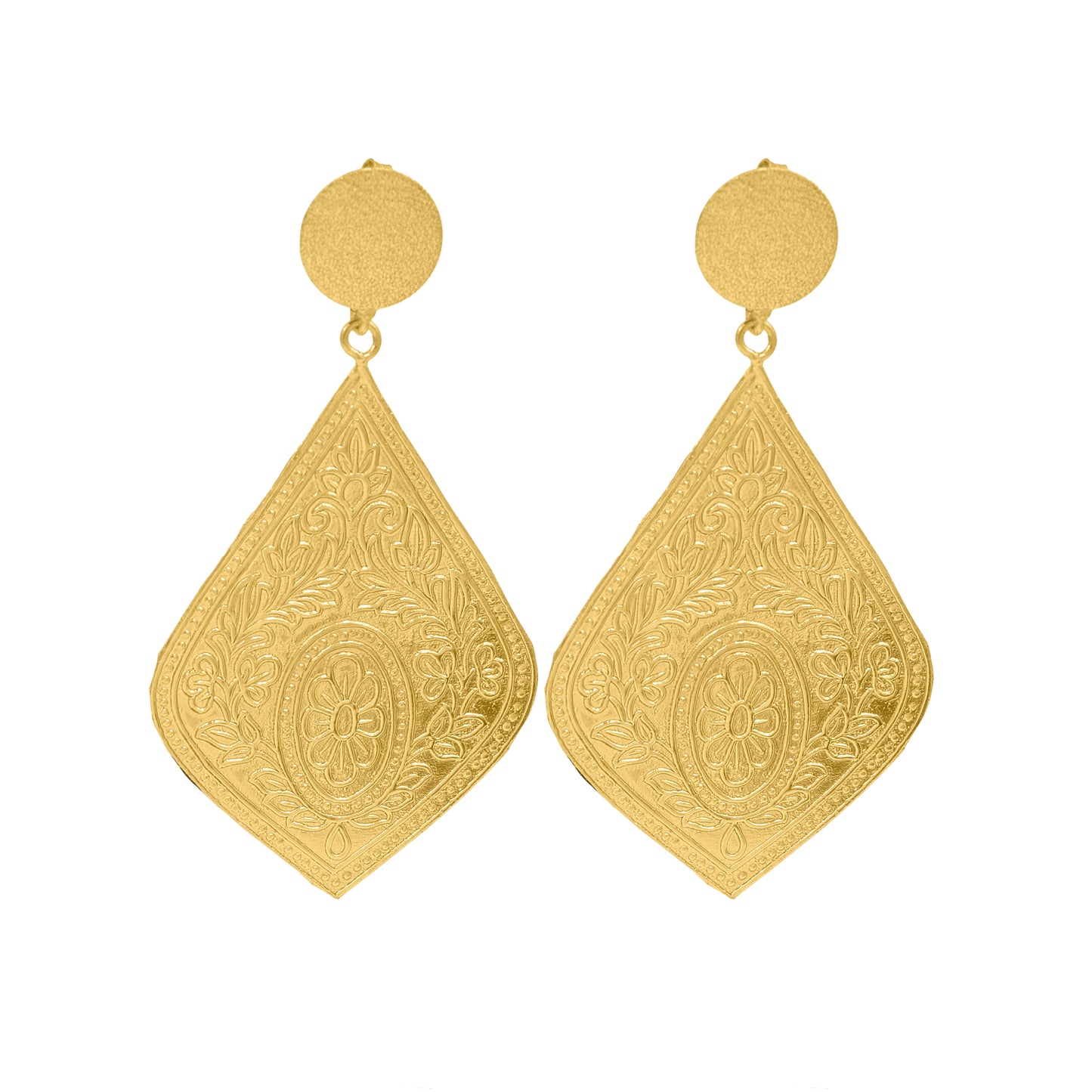 Floral Spade Stud Earrings