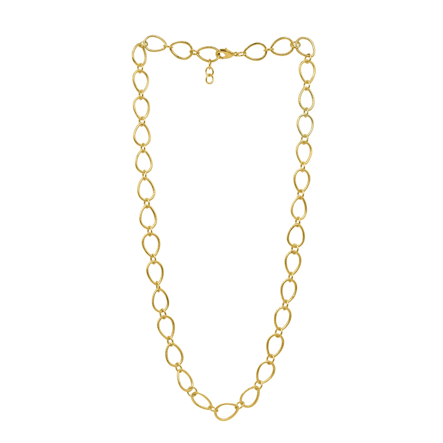 Textured Oval Link Chain Necklace