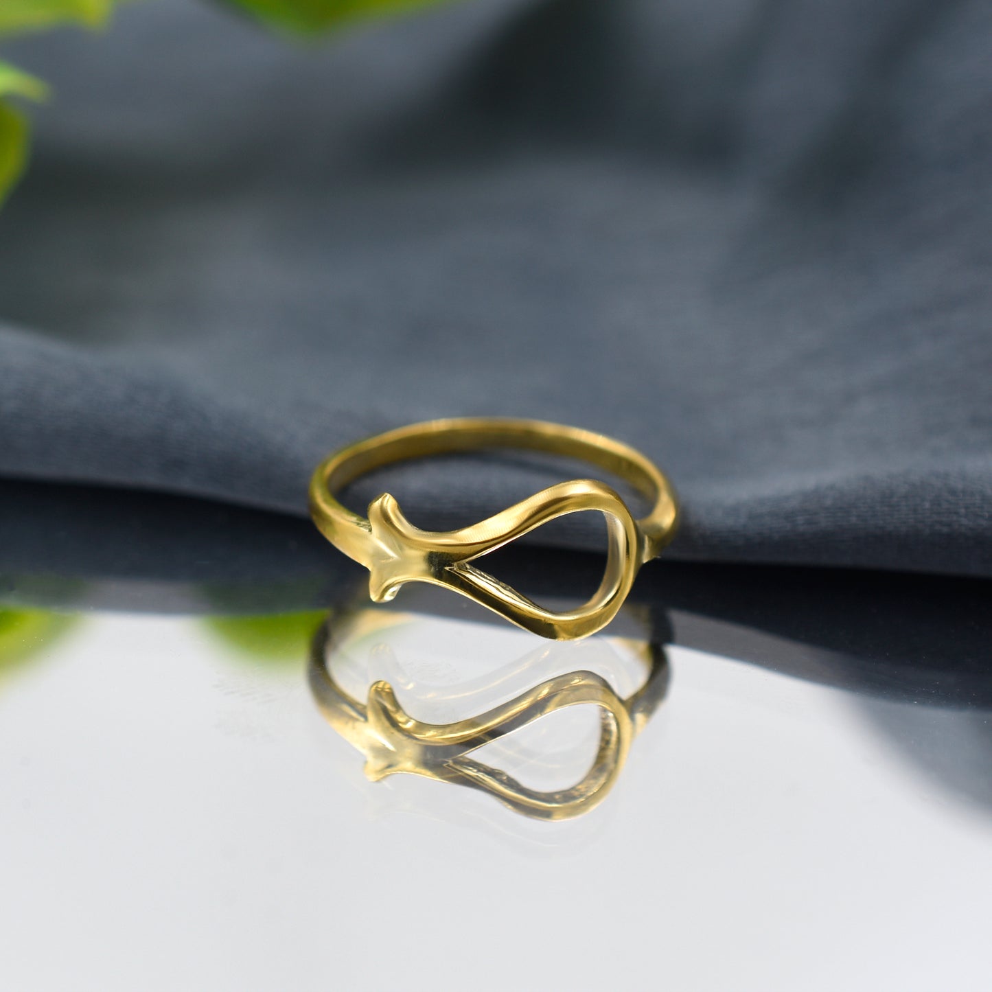 Fish In Pond Abstract Ring