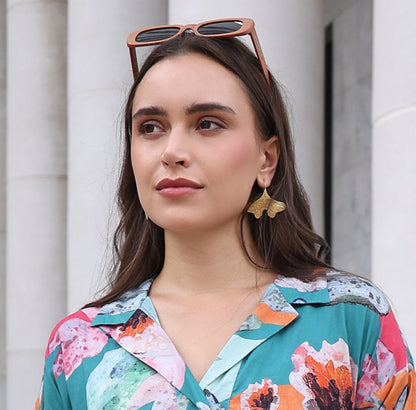 Dry Leaf Hook Earrings