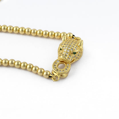 Golden Panther Adjustable Bracelet