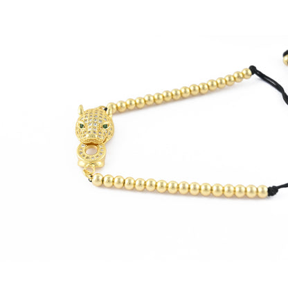 Golden Panther Adjustable Bracelet