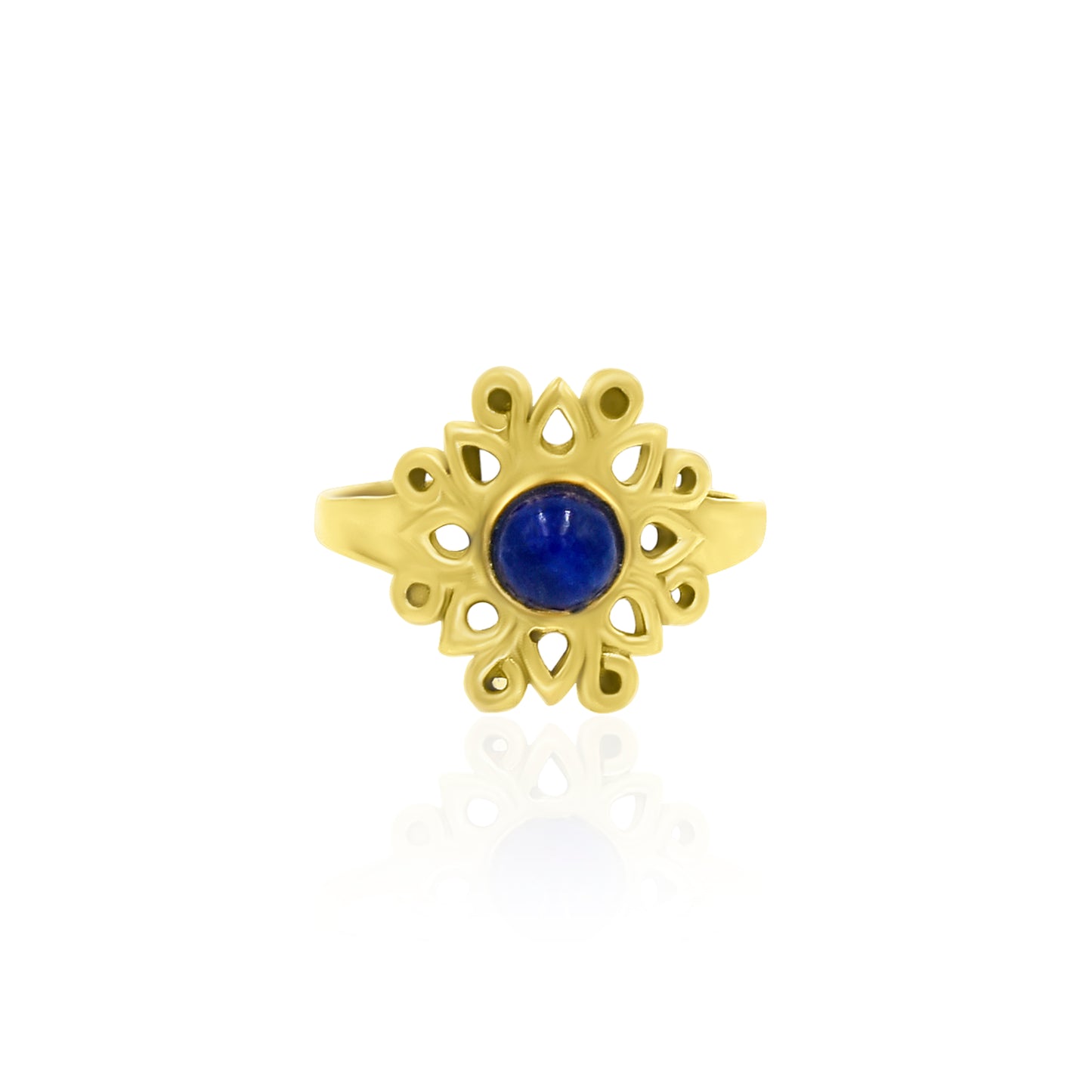 Lapis Floral Burst Ring