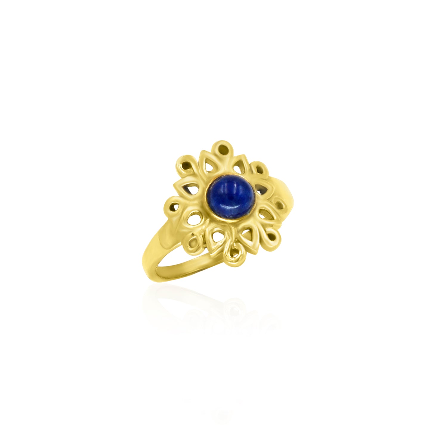 Lapis Floral Burst Ring