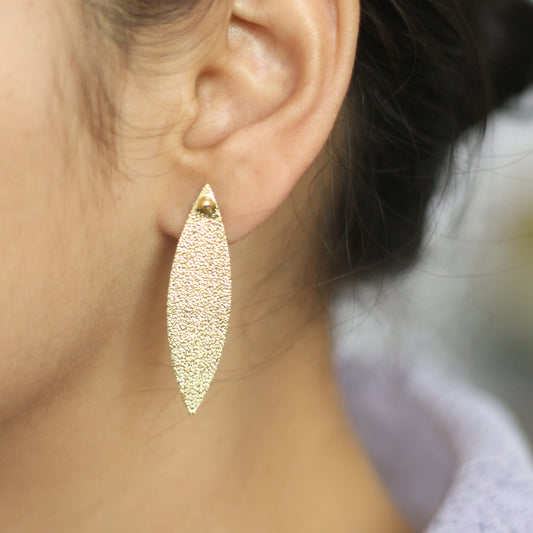 Almond Drop Stud Earrings