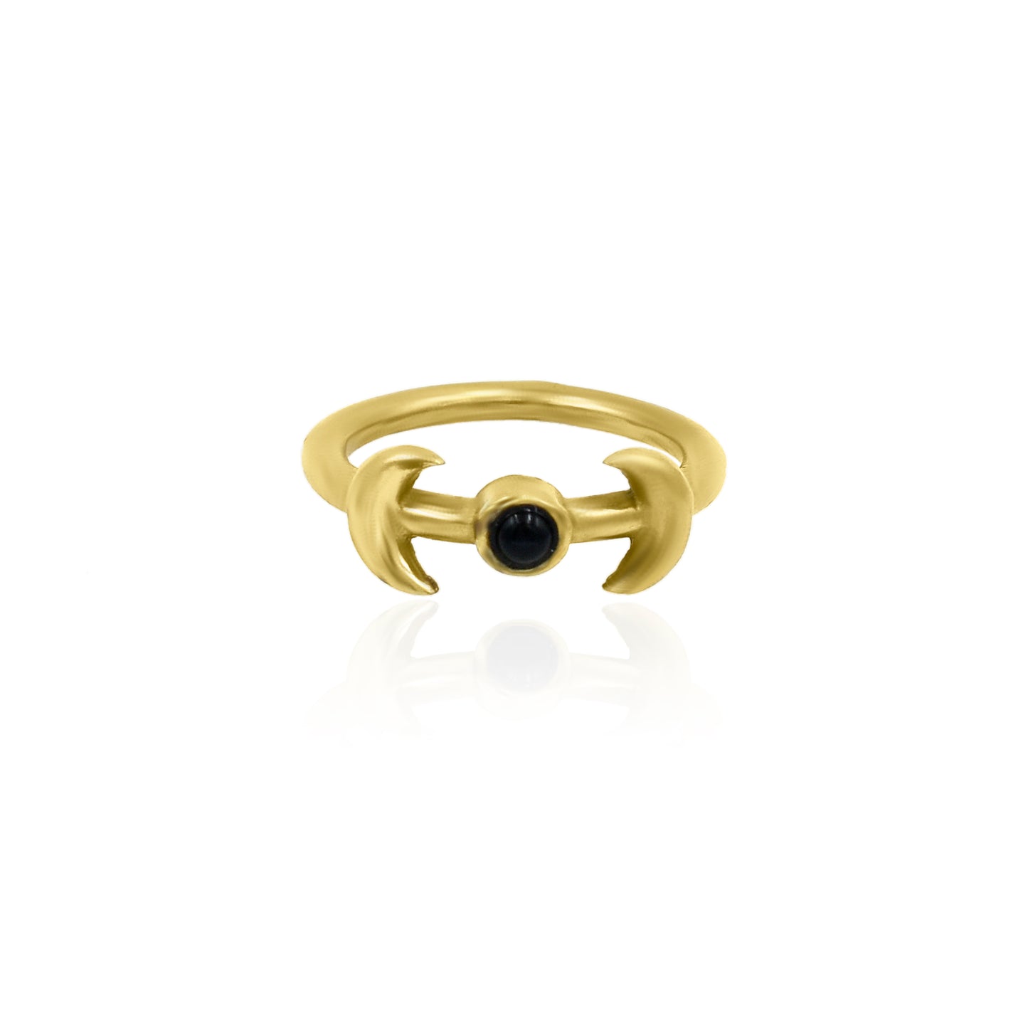 Moons Around Black Onyx Ring