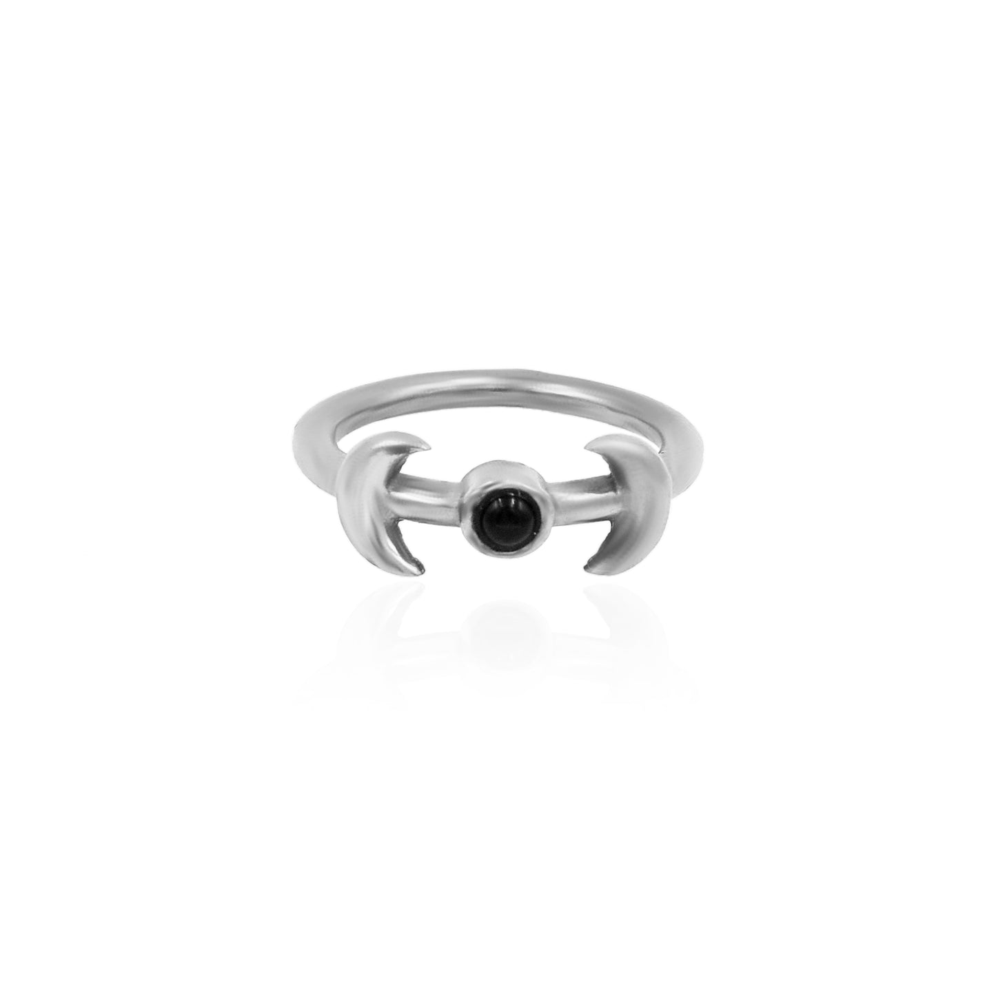 Moons Around Black Onyx Ring