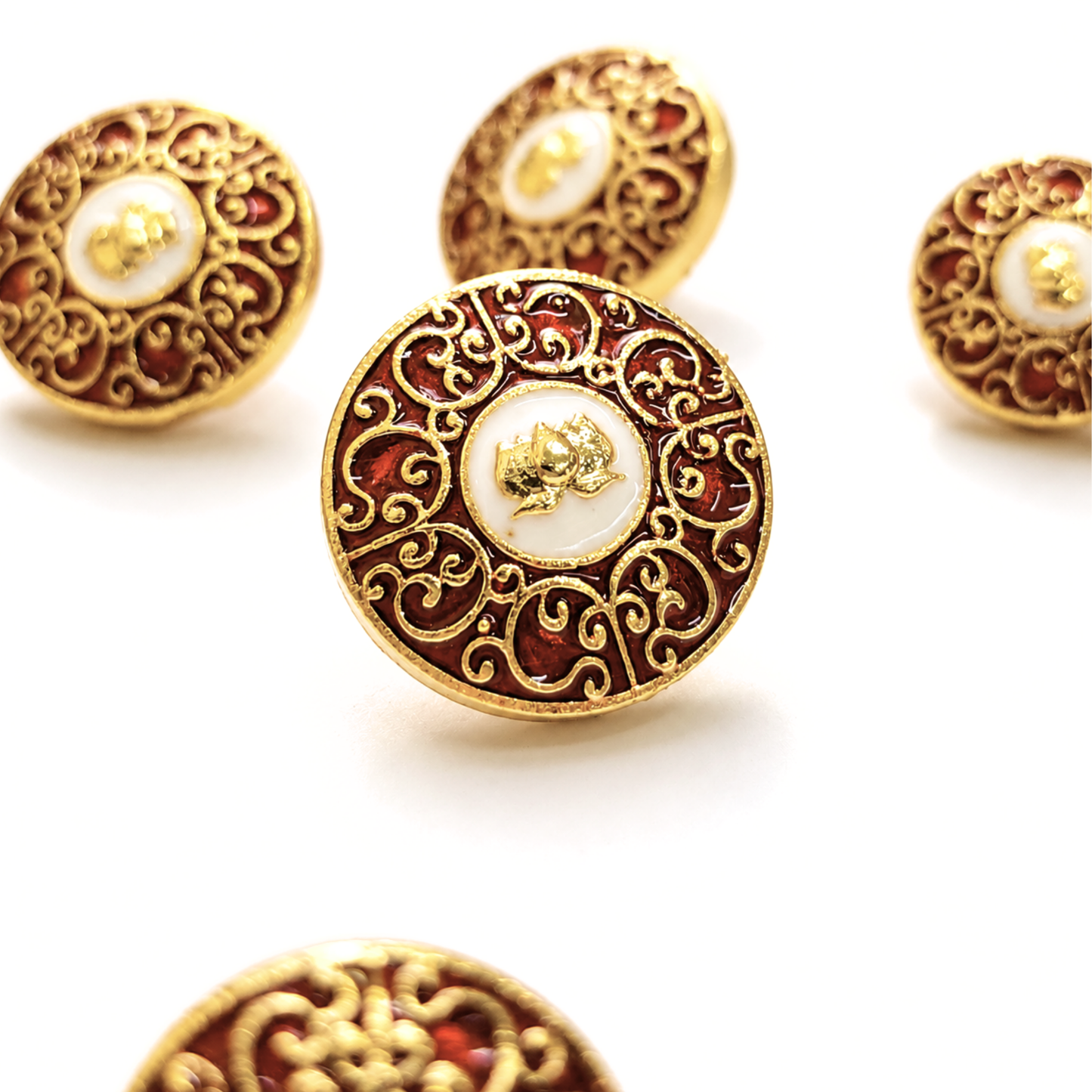 Rosewood Crest Button