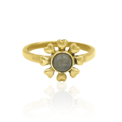 Labradorite Flower Ring