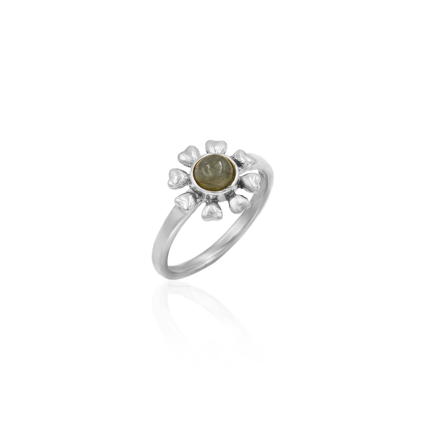 Labradorite Flower Ring