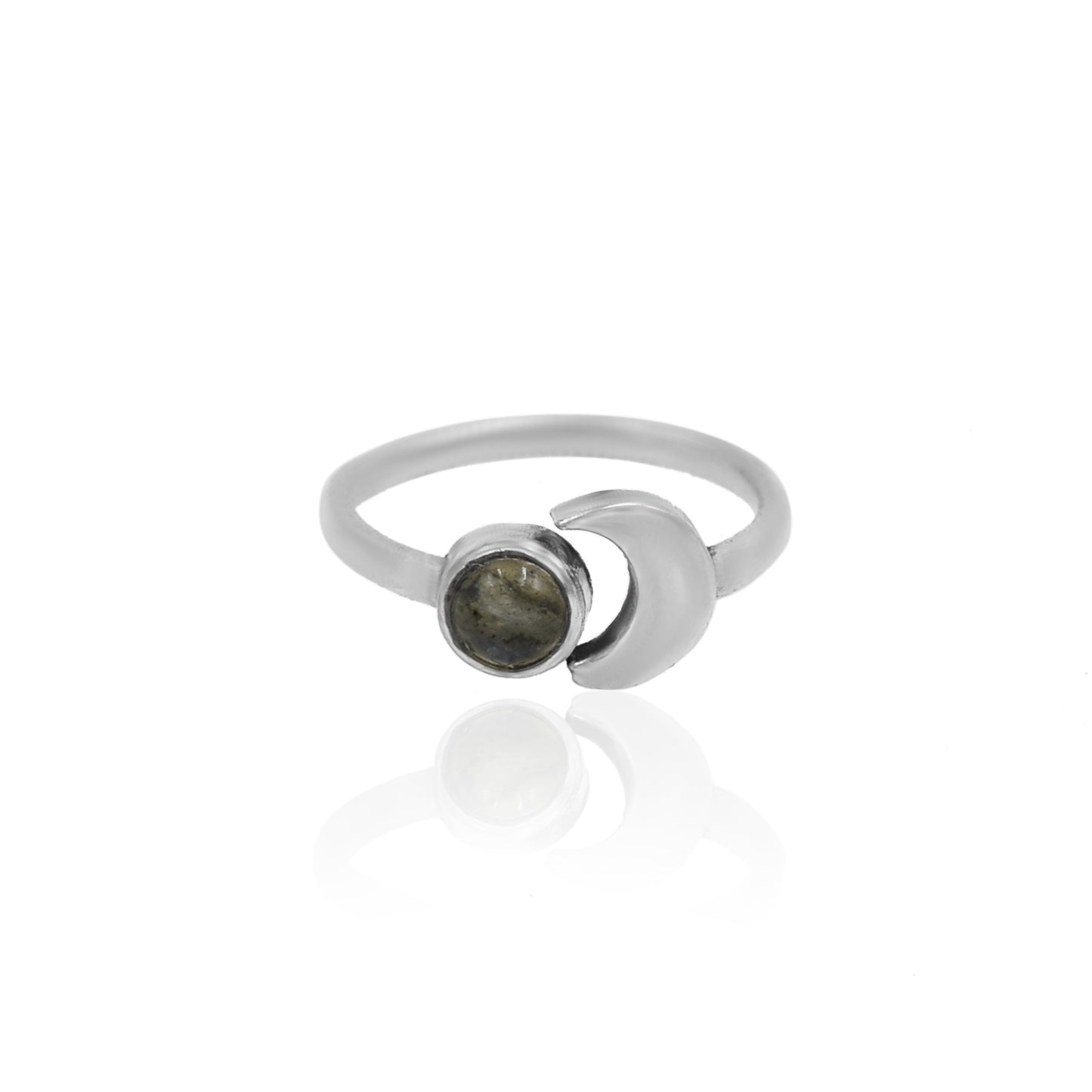 Half Moon Around Labradorite Ring